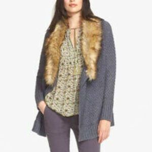 Joie sweater coat with faux fur